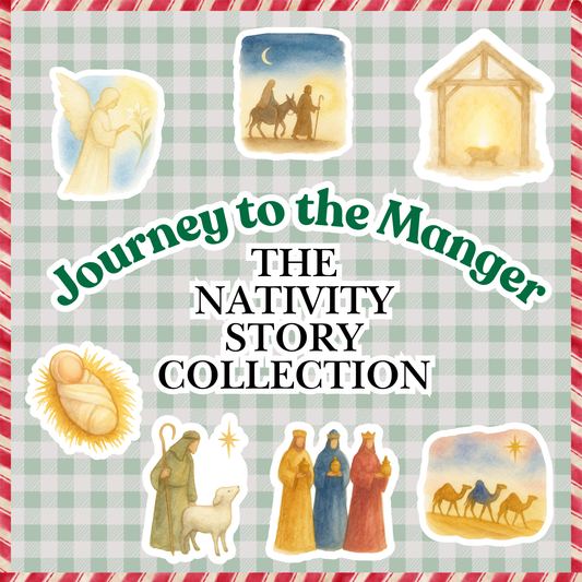 The Nativity Story: Journey to the Manger | Christian Watercolor Transparent Bible Stickers