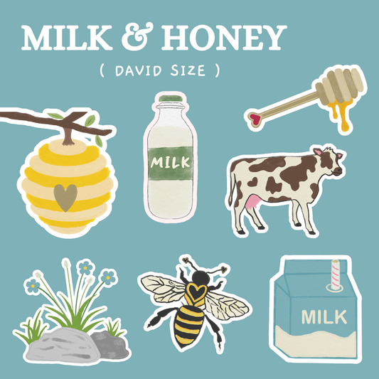 Milk & Honey Sticker Pack - DAVID Size | Small Bible Stickers