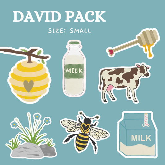 Milk & Honey Sticker Pack - DAVID Size | Small Bible Stickers