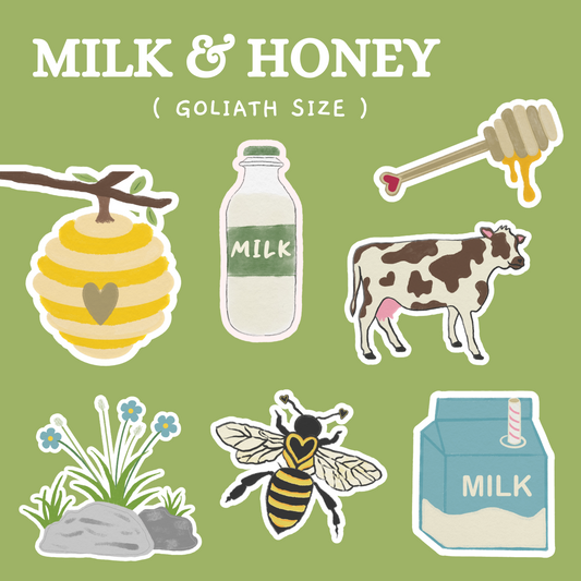 Milk & Honey Sticker Pack - GOLIATH Size | Large Bible Stickers